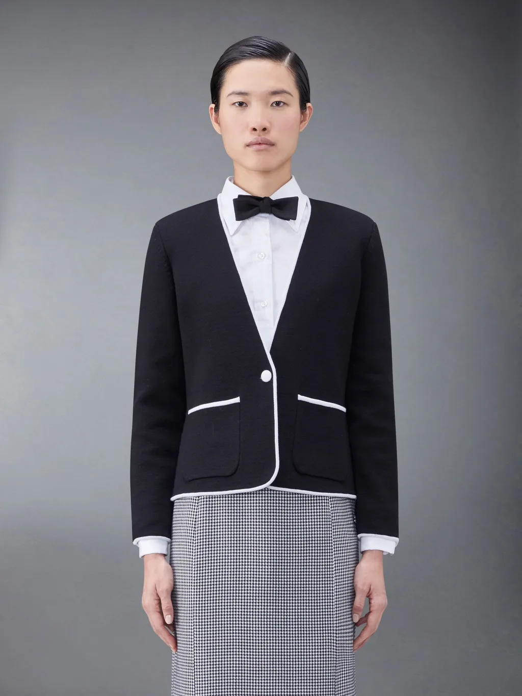 Single Breasted Collarless Jacket