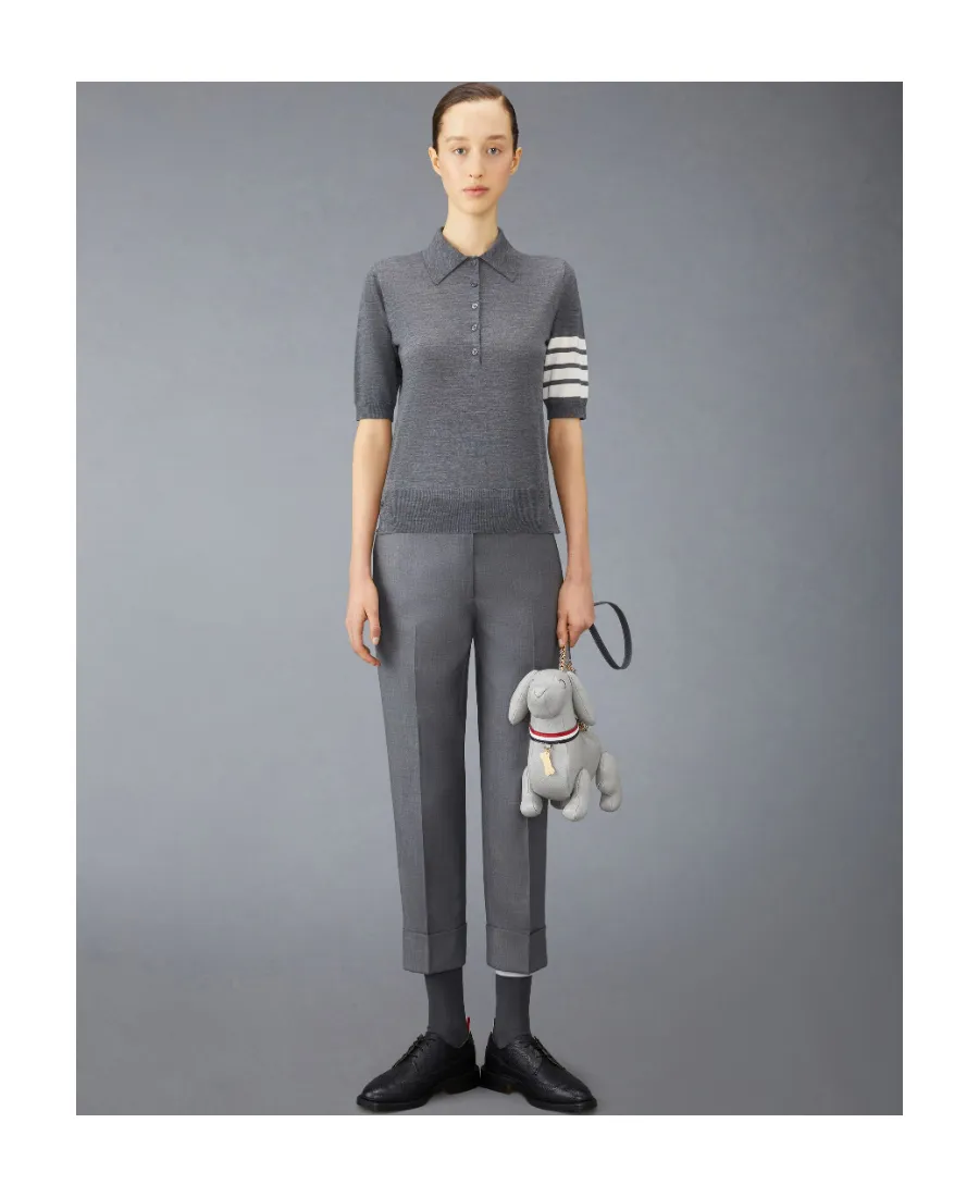 4-Bar Button Detailed Short-Sleeved Polo Shirt