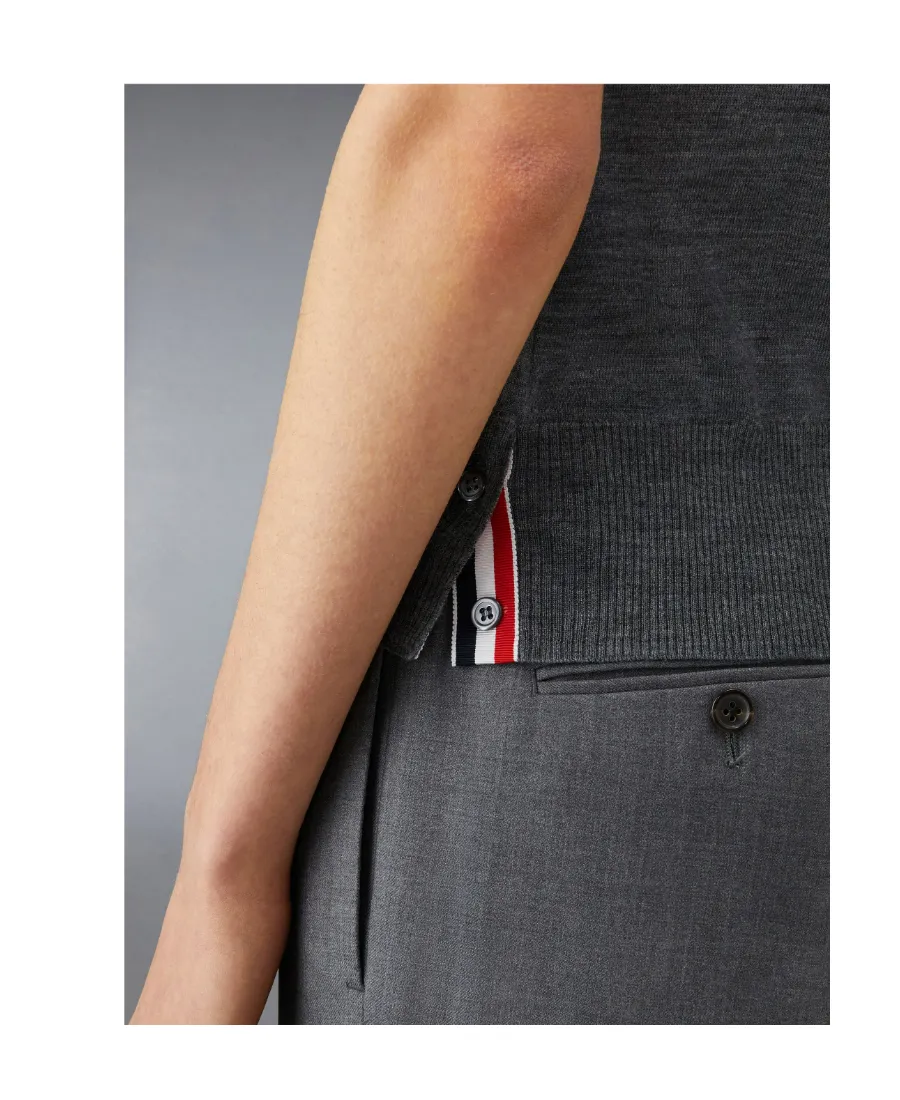 4-Bar Button Detailed Short-Sleeved Polo Shirt