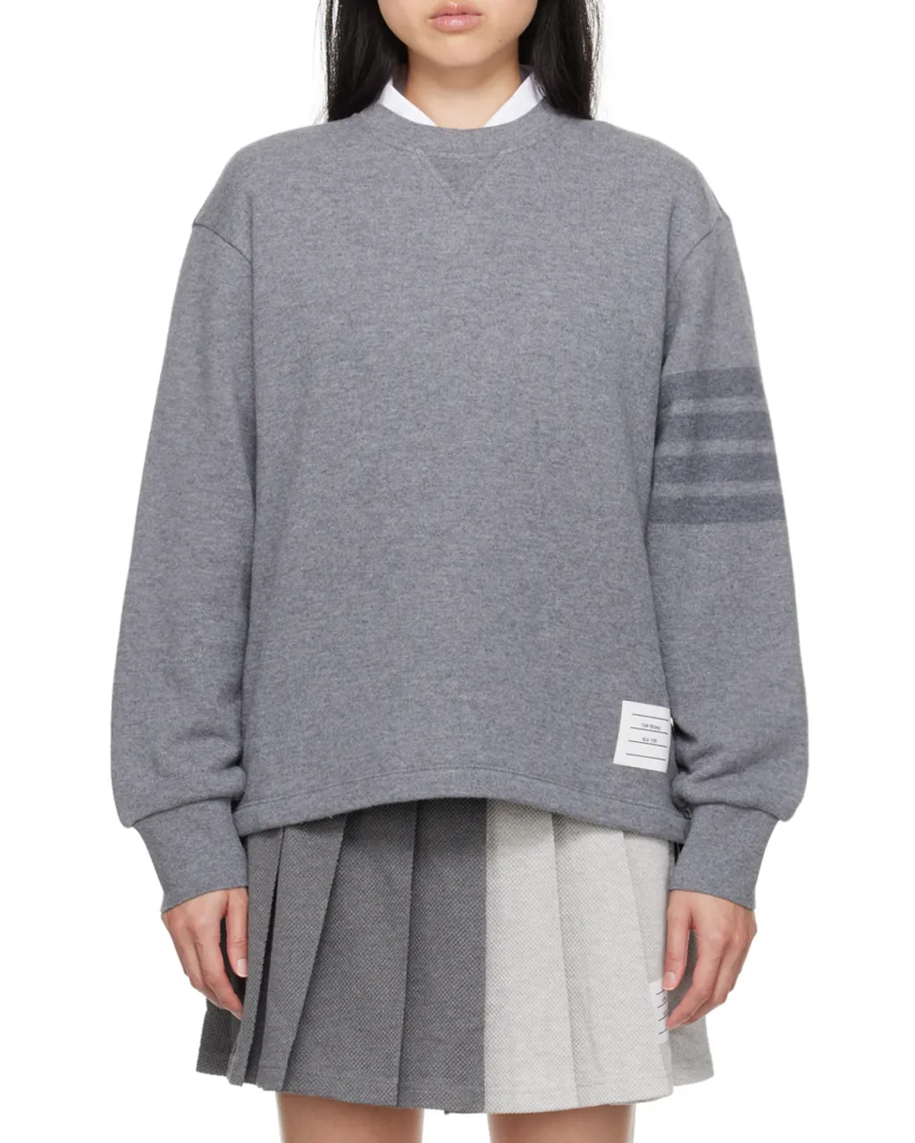 Stripe Detailed Crewneck Jumper