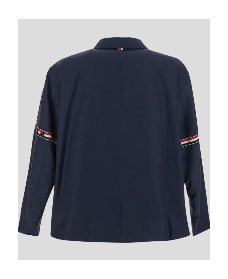 Signature-Stripe Detailed Long-Sleeved Shirt Jacket
