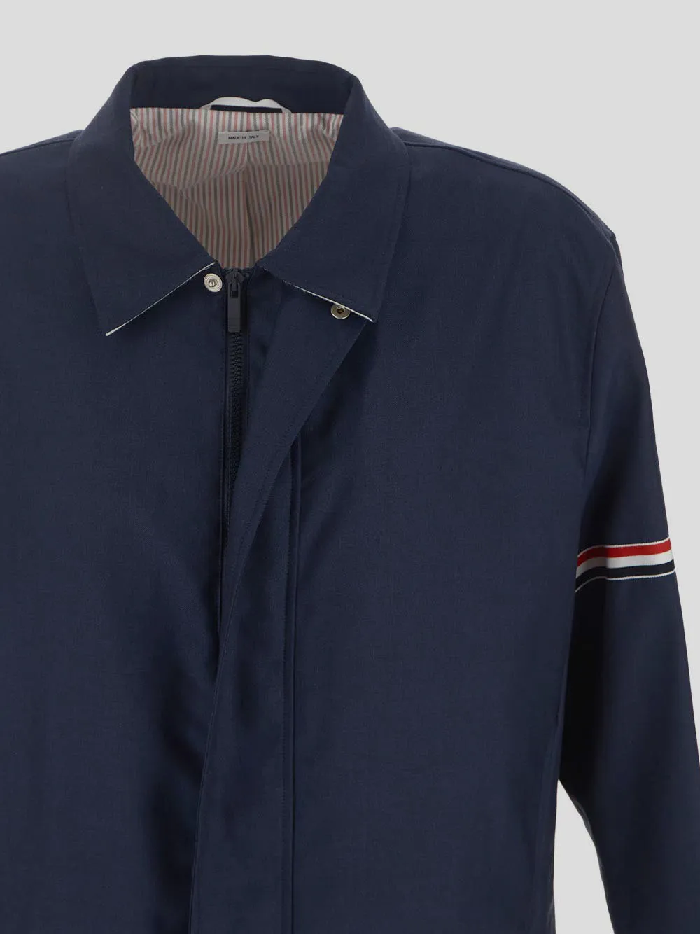 Signature-Stripe Detailed Long-Sleeved Shirt Jacket