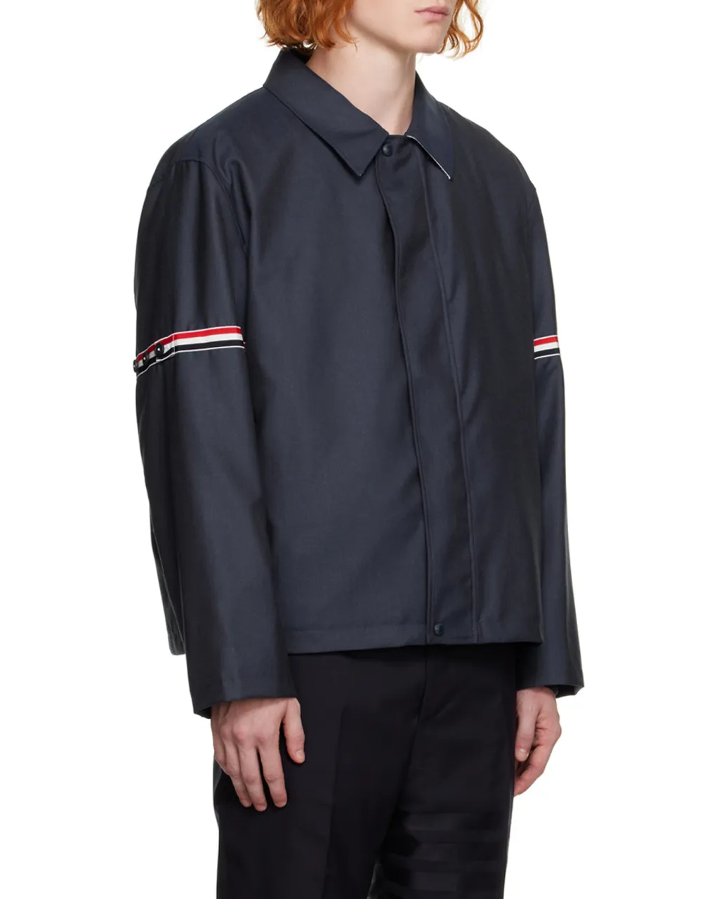 Signature-Stripe Detailed Long-Sleeved Shirt Jacket