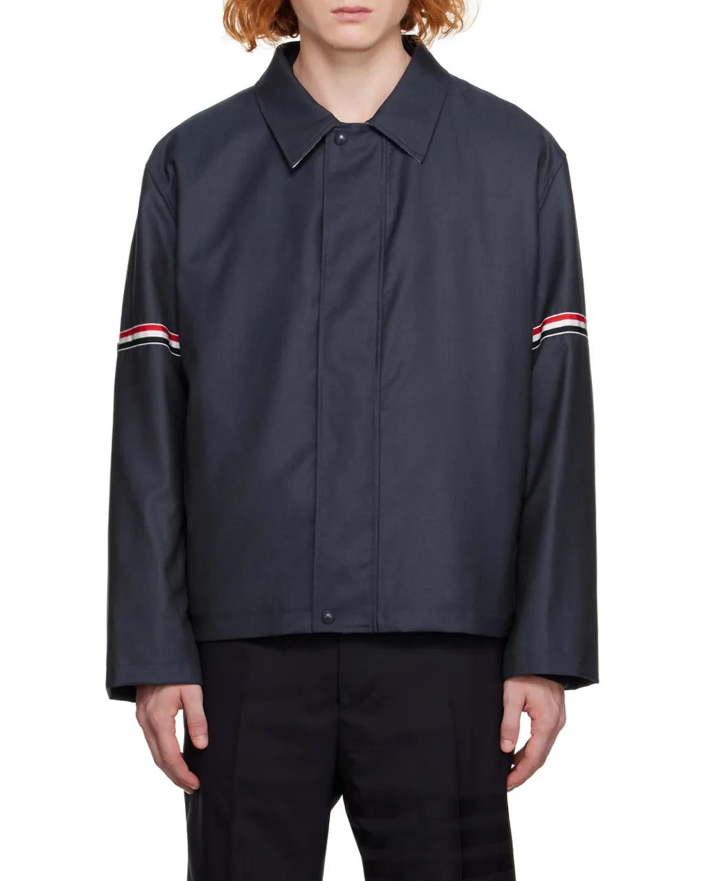 Signature-Stripe Detailed Long-Sleeved Shirt Jacket