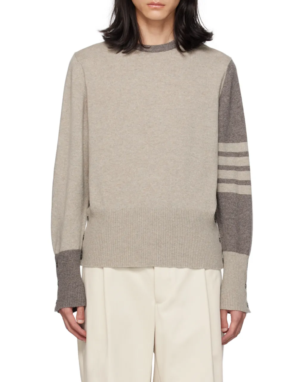 Striped Knitted Crewneck Jumper
