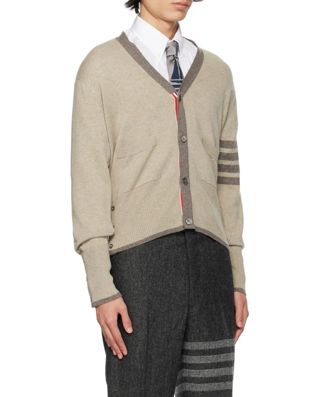 4-Bar V-Neck Cardigan