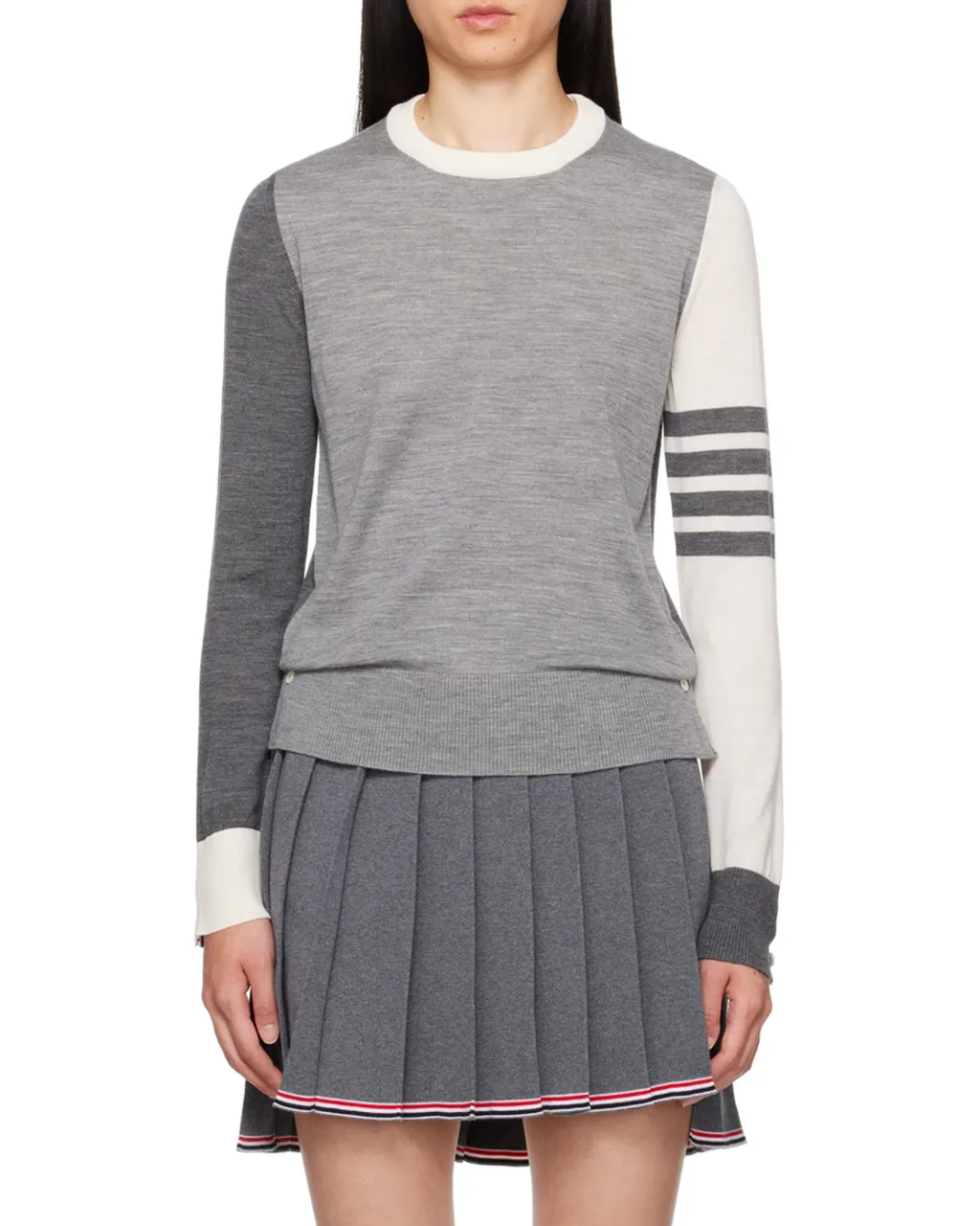 Rwb Striped Knitted Crewneck Jumper