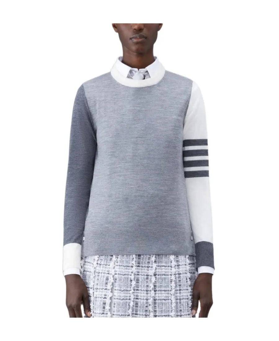 Rwb Striped Knitted Crewneck Jumper