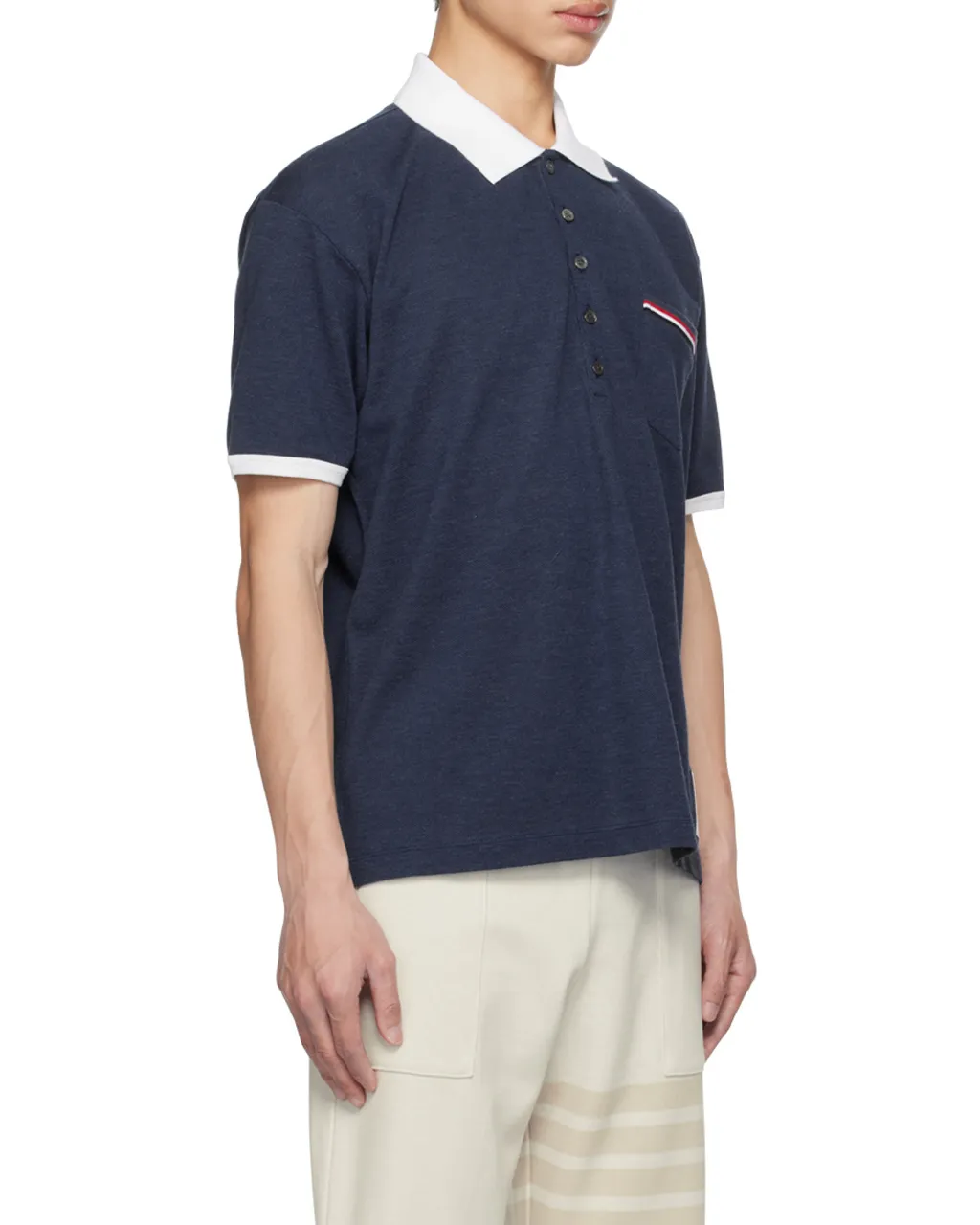 Logo Patch Stripe-Detailed Polo Shirt