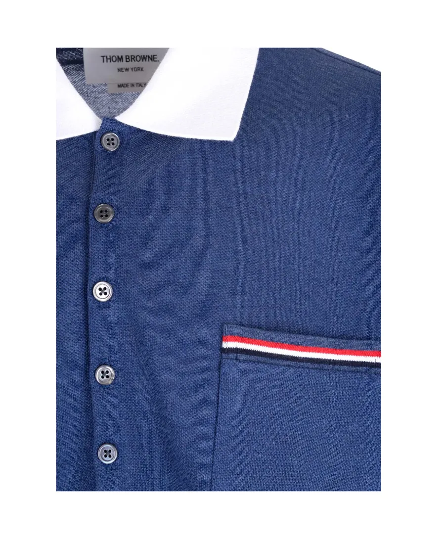 Logo Patch Stripe-Detailed Polo Shirt