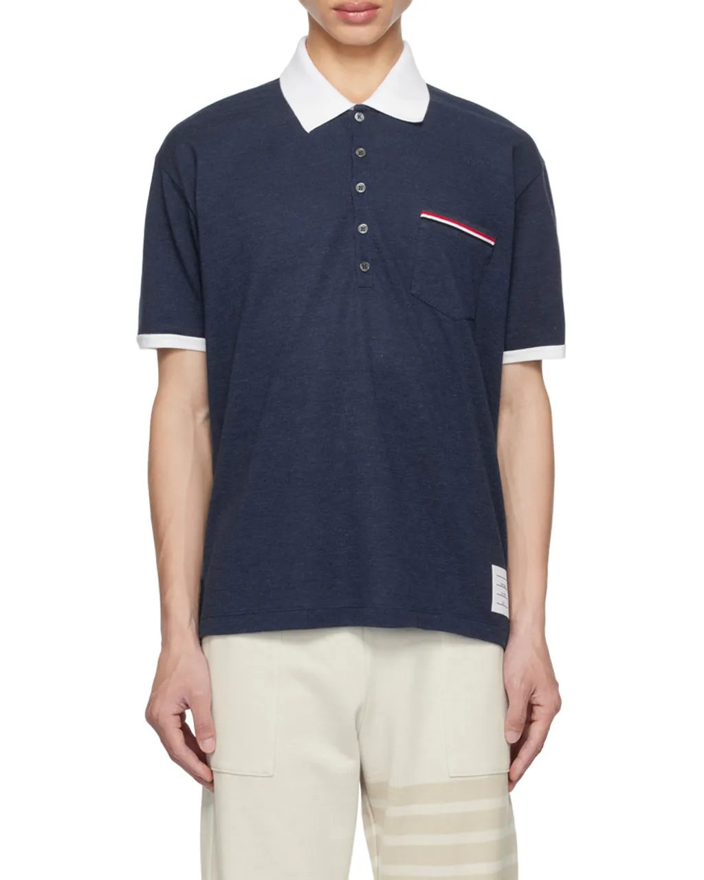 Logo Patch Stripe-Detailed Polo Shirt