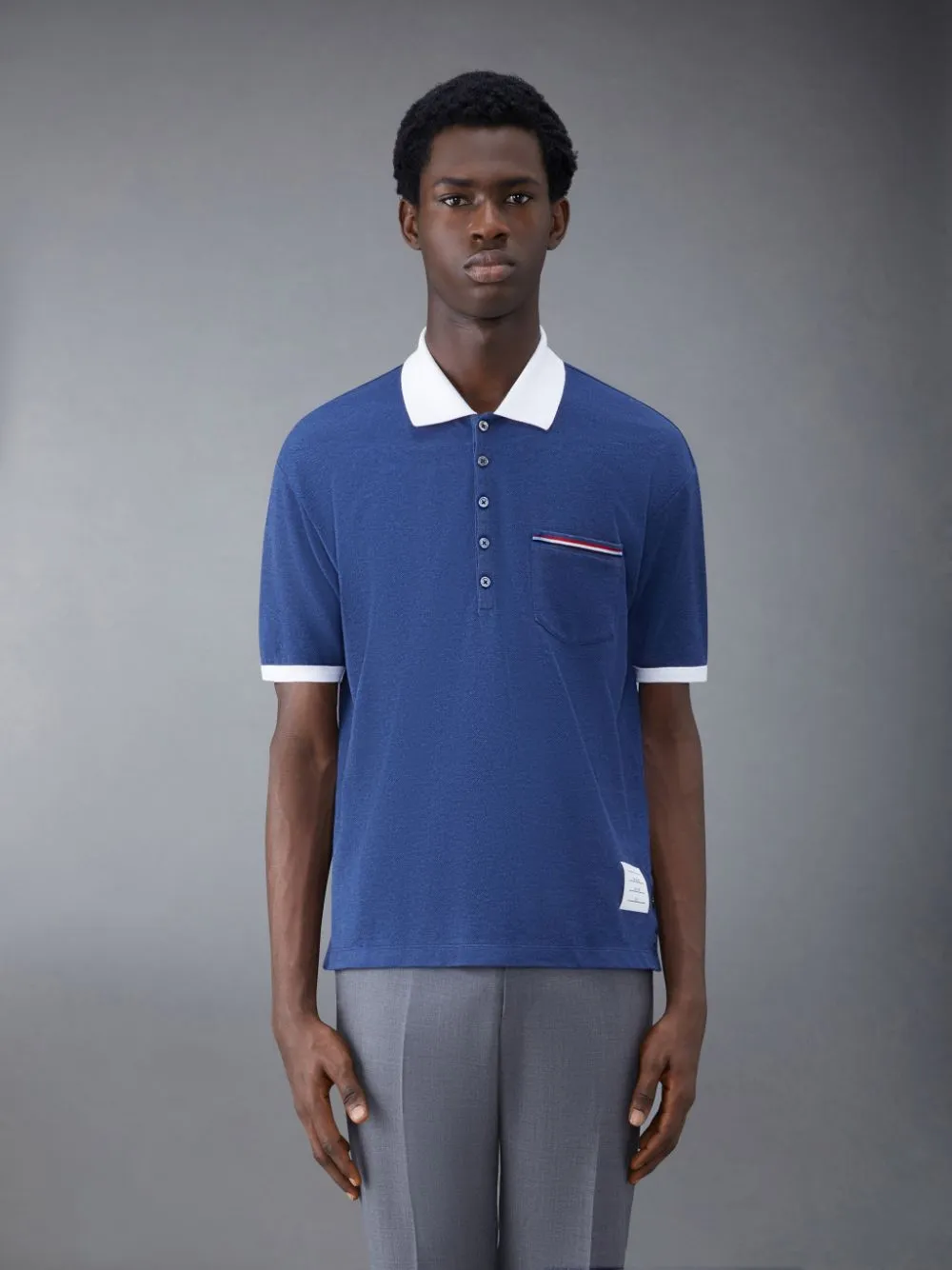 Logo Patch Stripe-Detailed Polo Shirt
