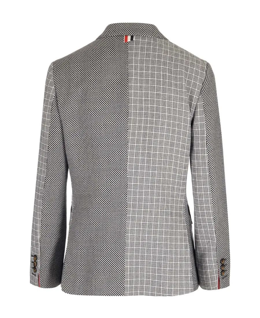 Single Breasted Contrasted Prints Blazer