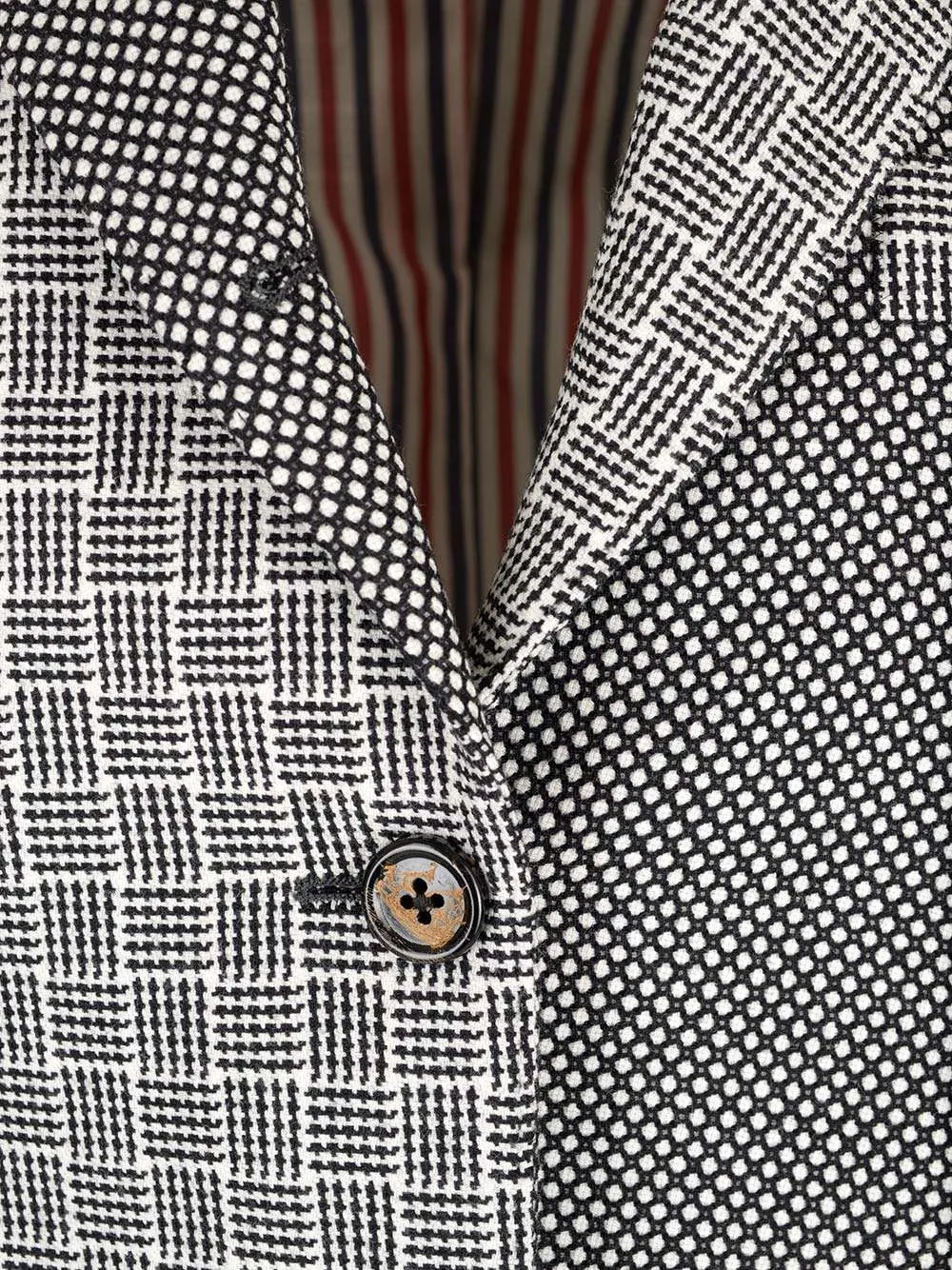 Single Breasted Contrasted Prints Blazer