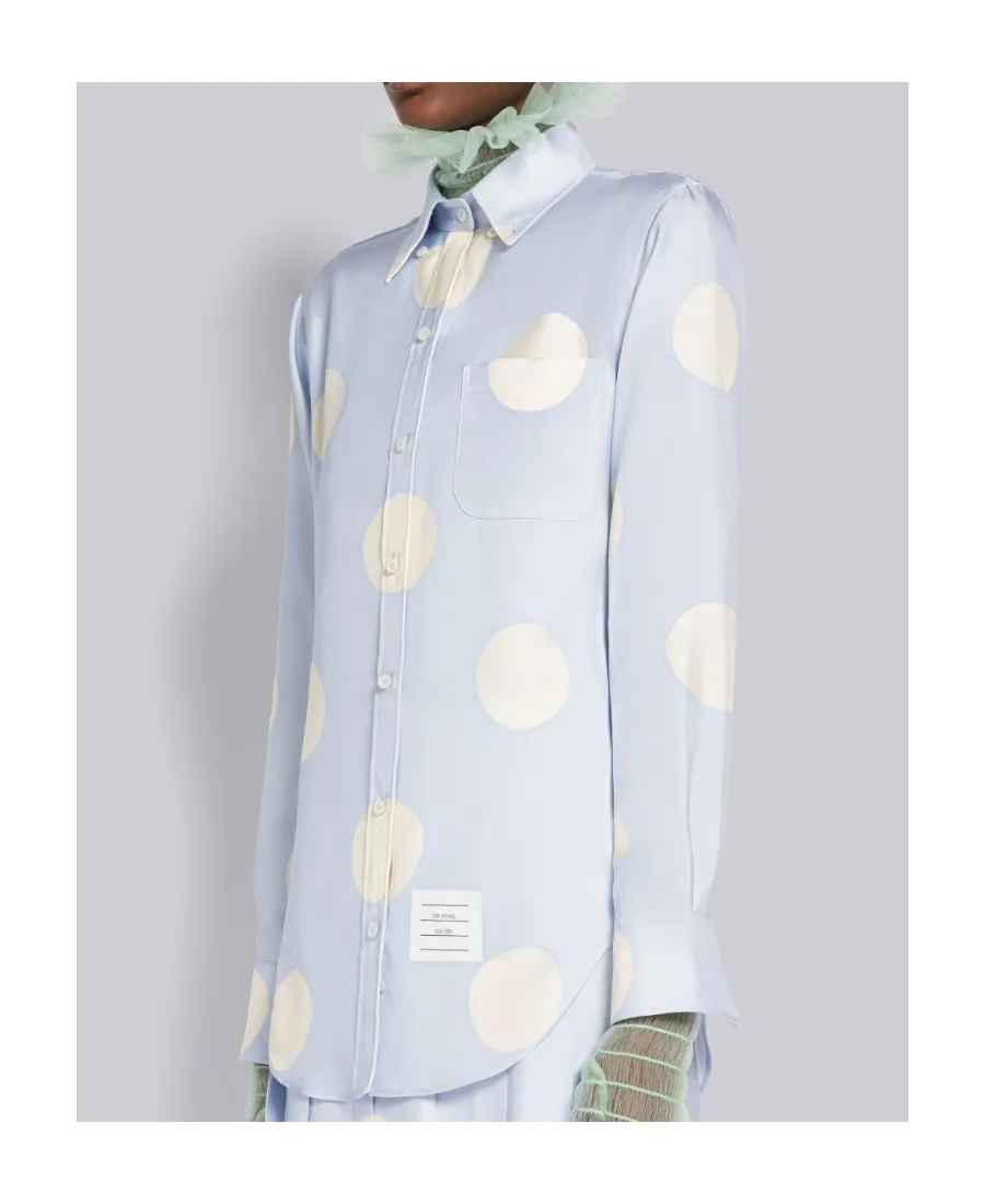 Polka-Dot Long-Sleeved Buttoned Shirt