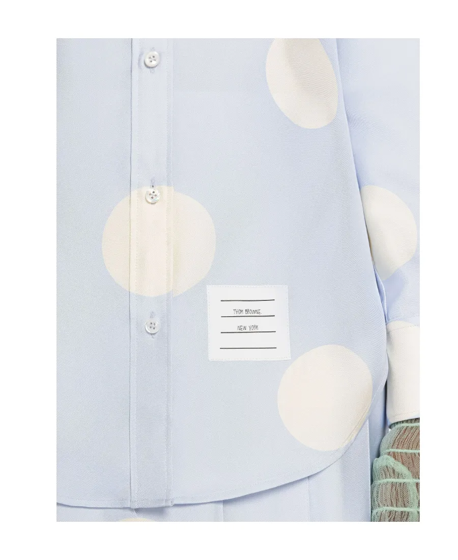 Polka-Dot Long-Sleeved Buttoned Shirt