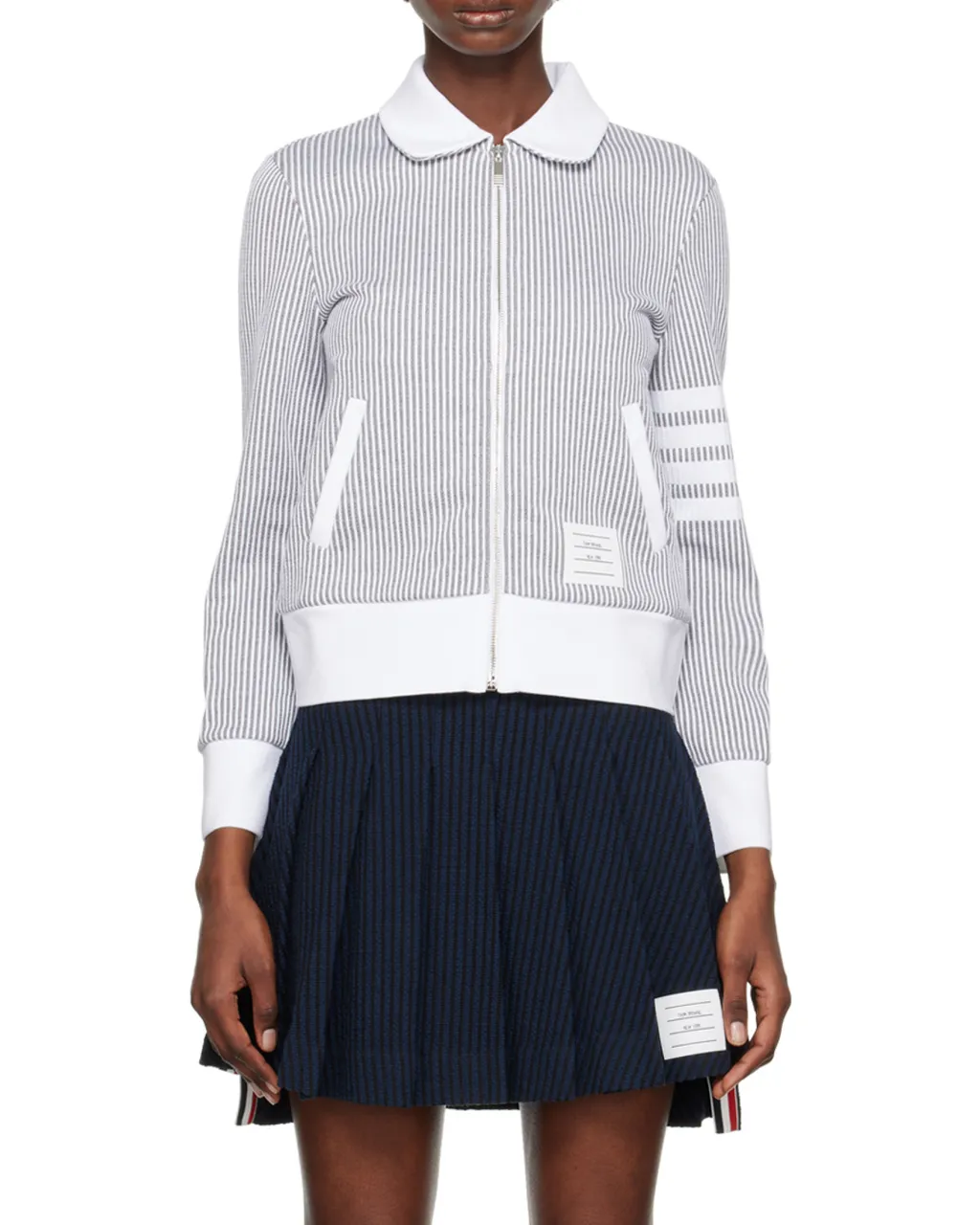 Zip-Fastening Seersucker Jacket