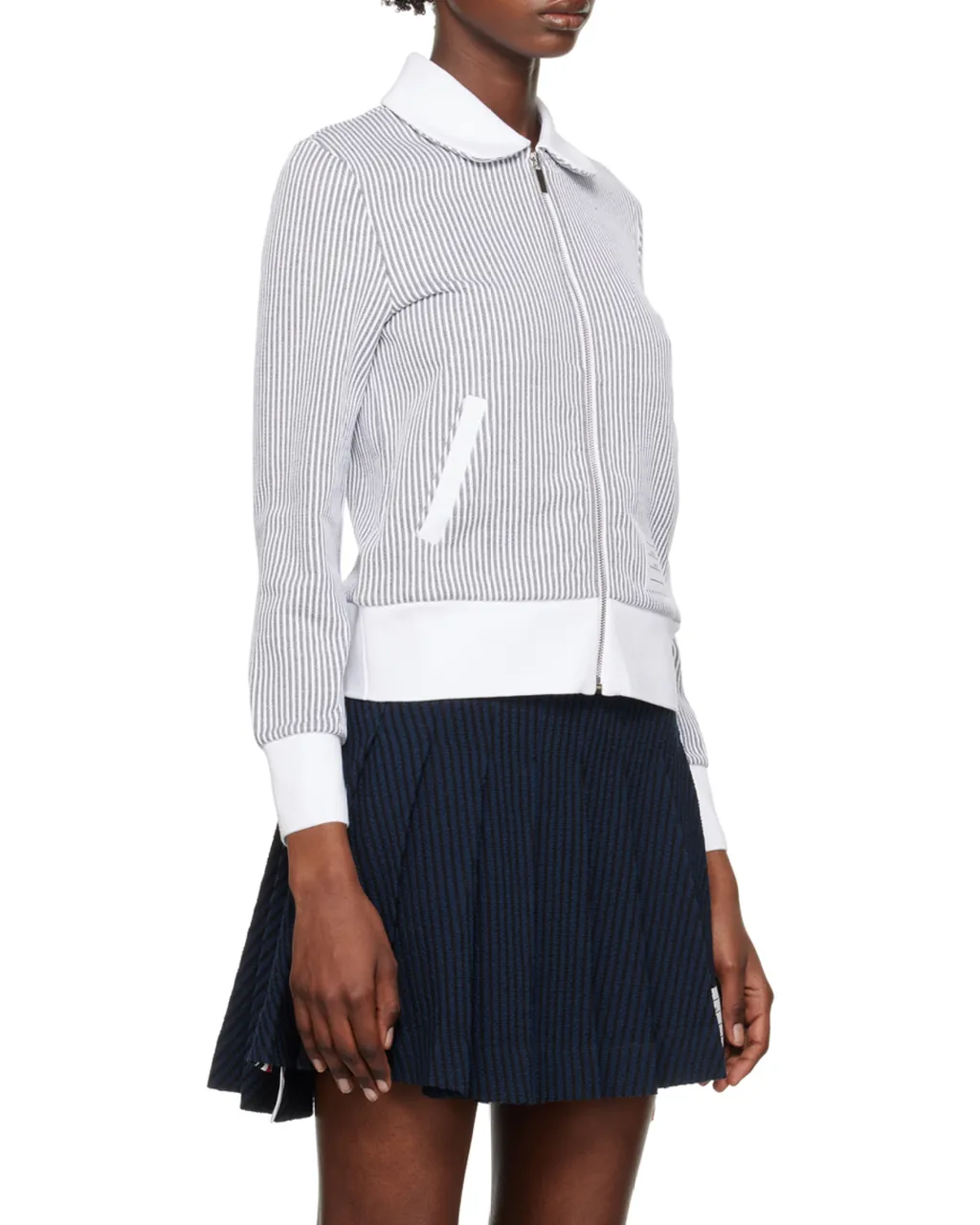 Zip-Fastening Seersucker Jacket
