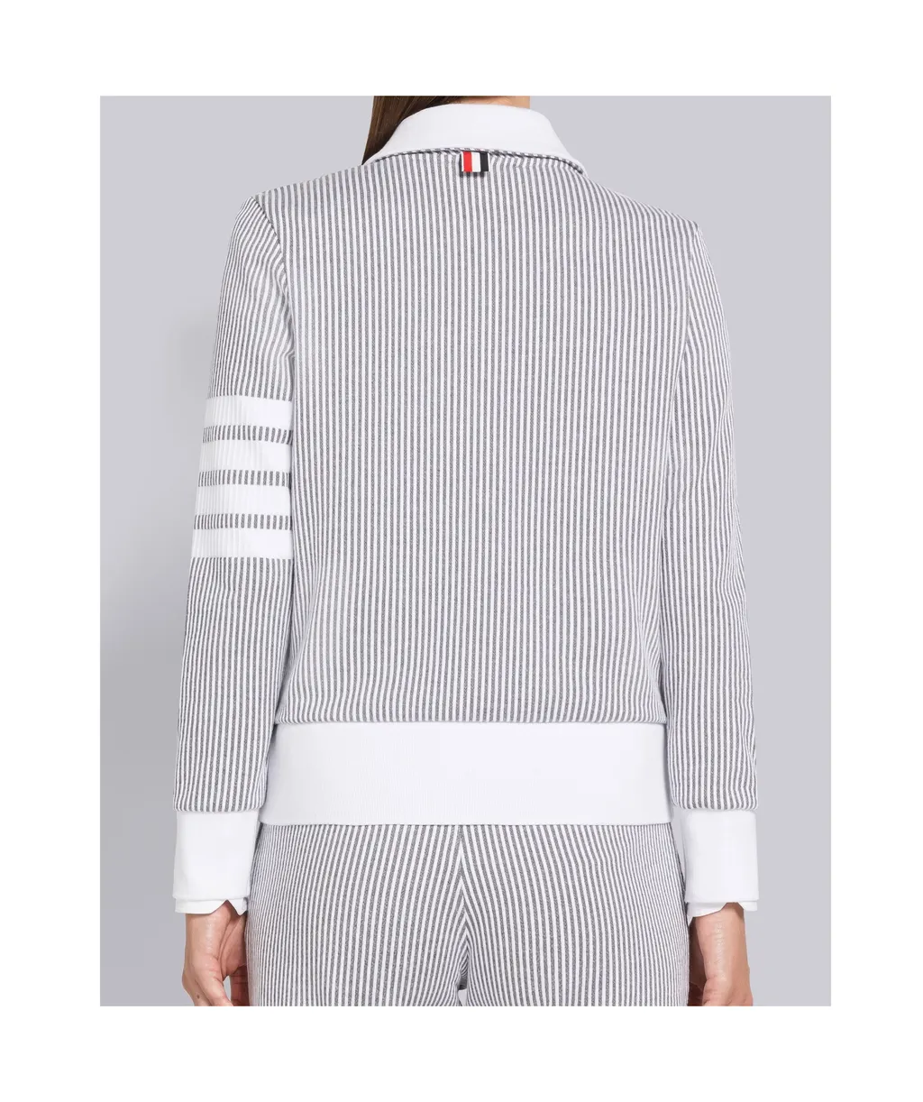 Zip-Fastening Seersucker Jacket