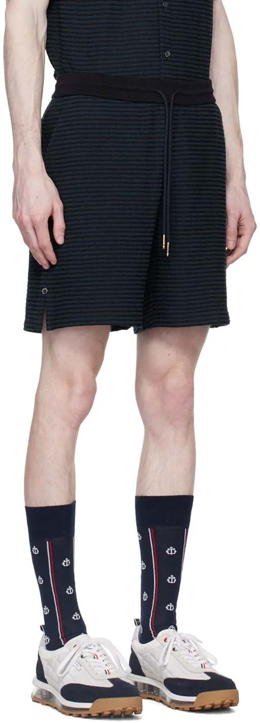 University Stripe-Print Track Shorts