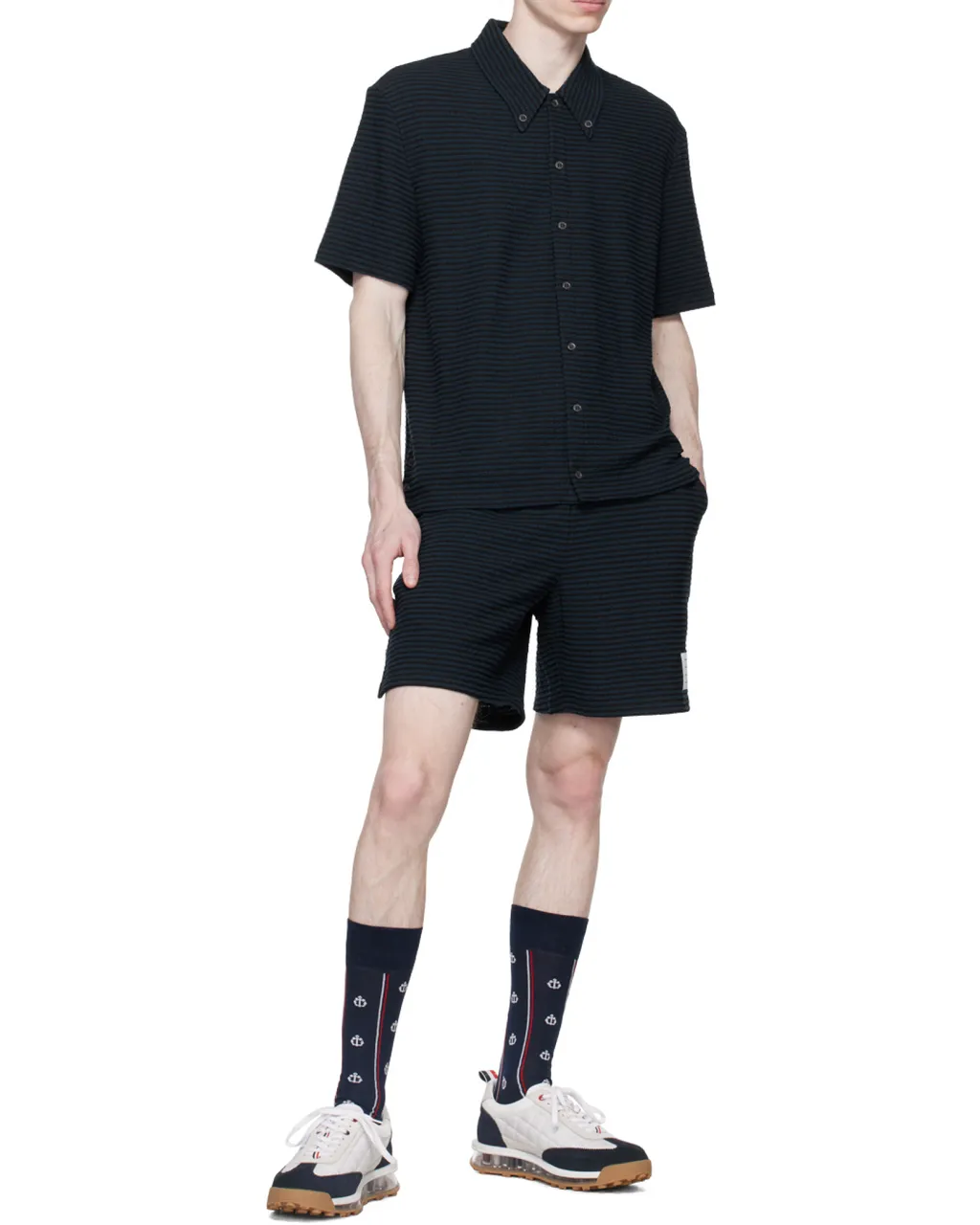 University Stripe-Print Track Shorts