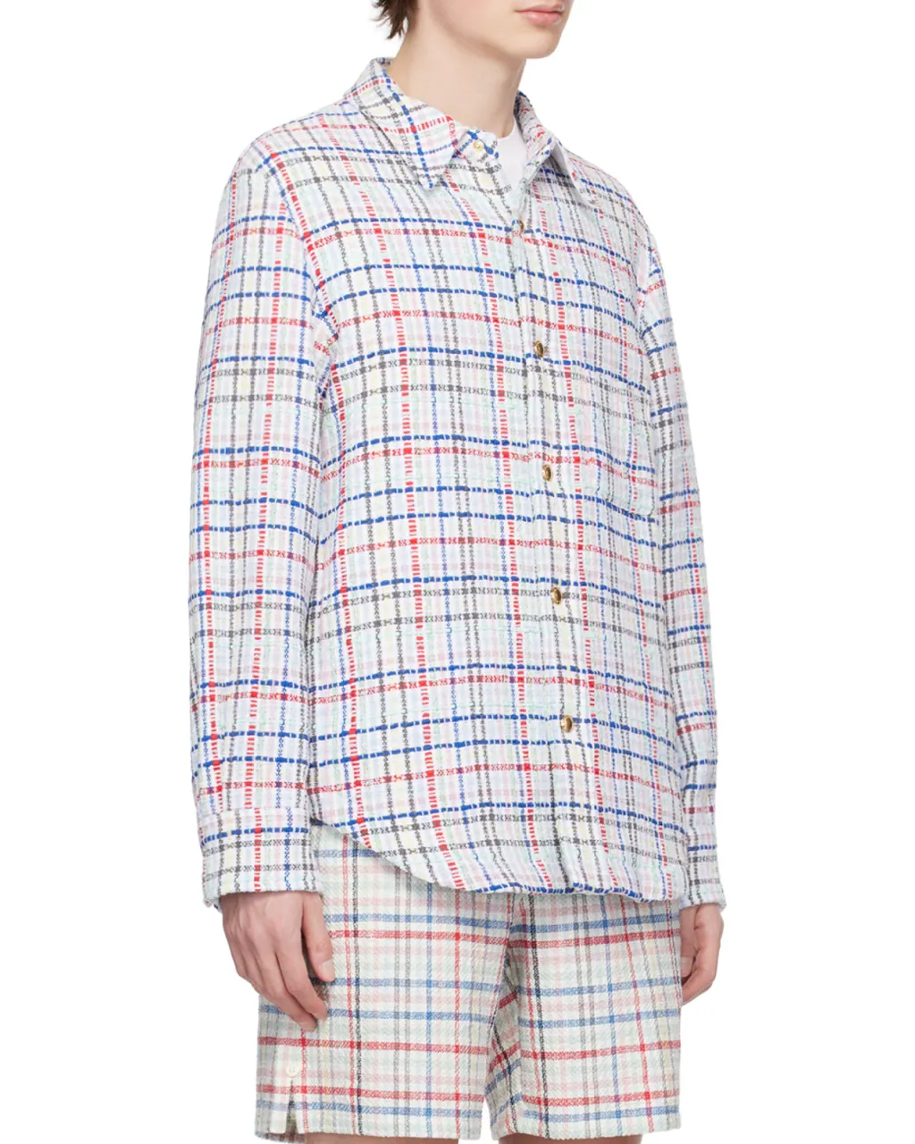Gingham Check Buttoned Overshirt
