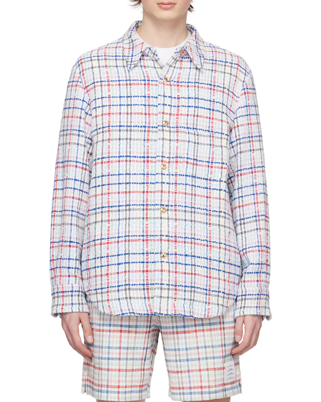 Gingham Check Buttoned Overshirt