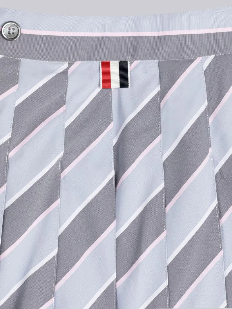 Stripe-Print Pleated Skirt