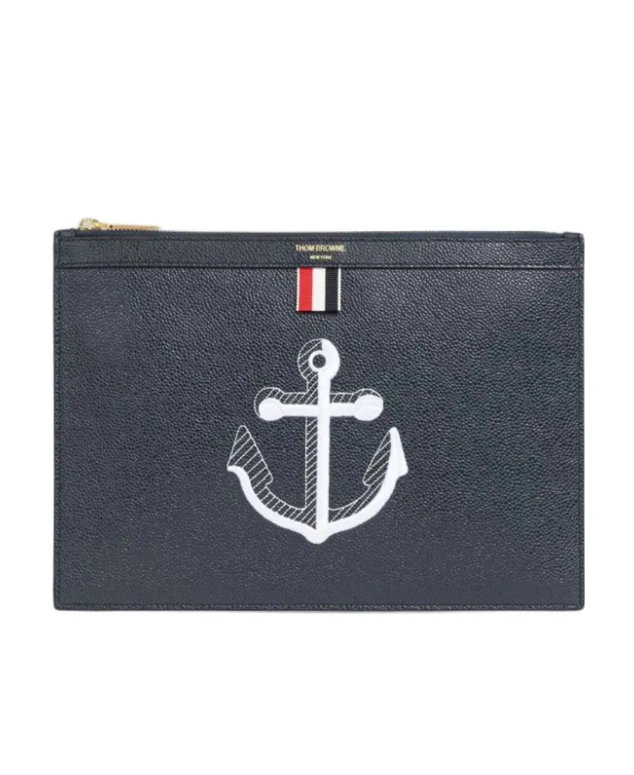 Anchor Embroidered Clutch