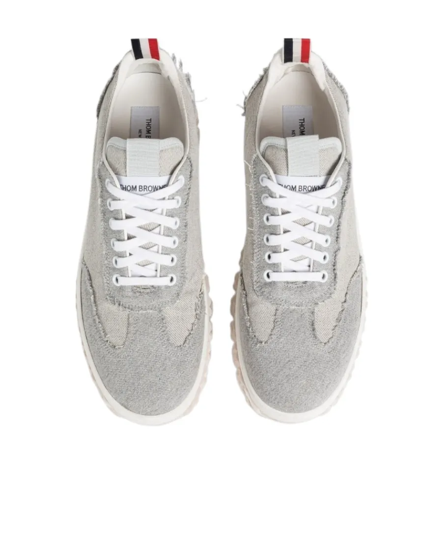 Lace-Up Frayed Sneakers