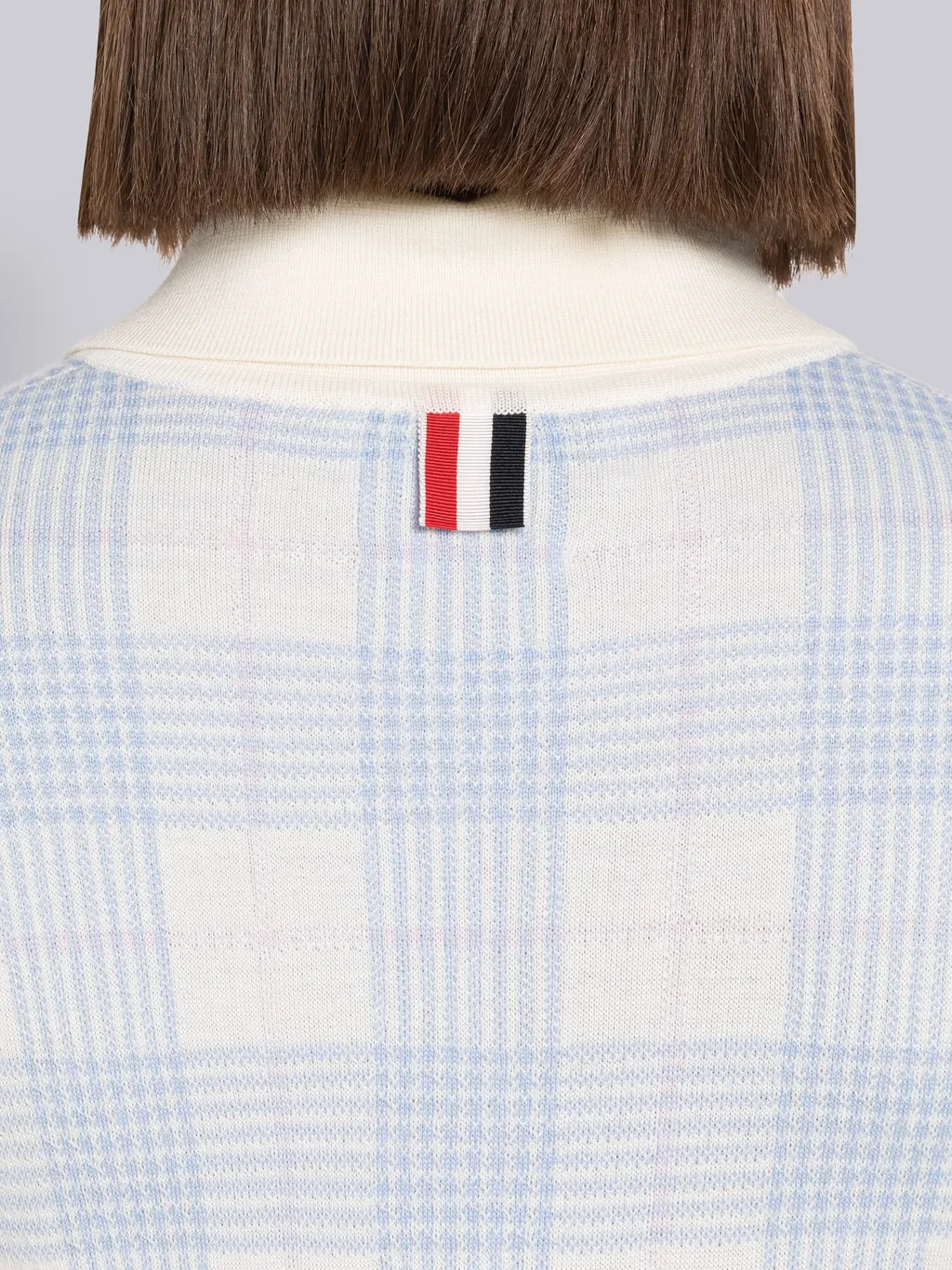 Checked Jacquard Wool Cardigan Dress