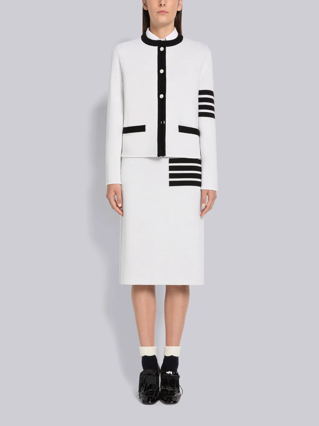 4-Bar Knitted Midi Skirt