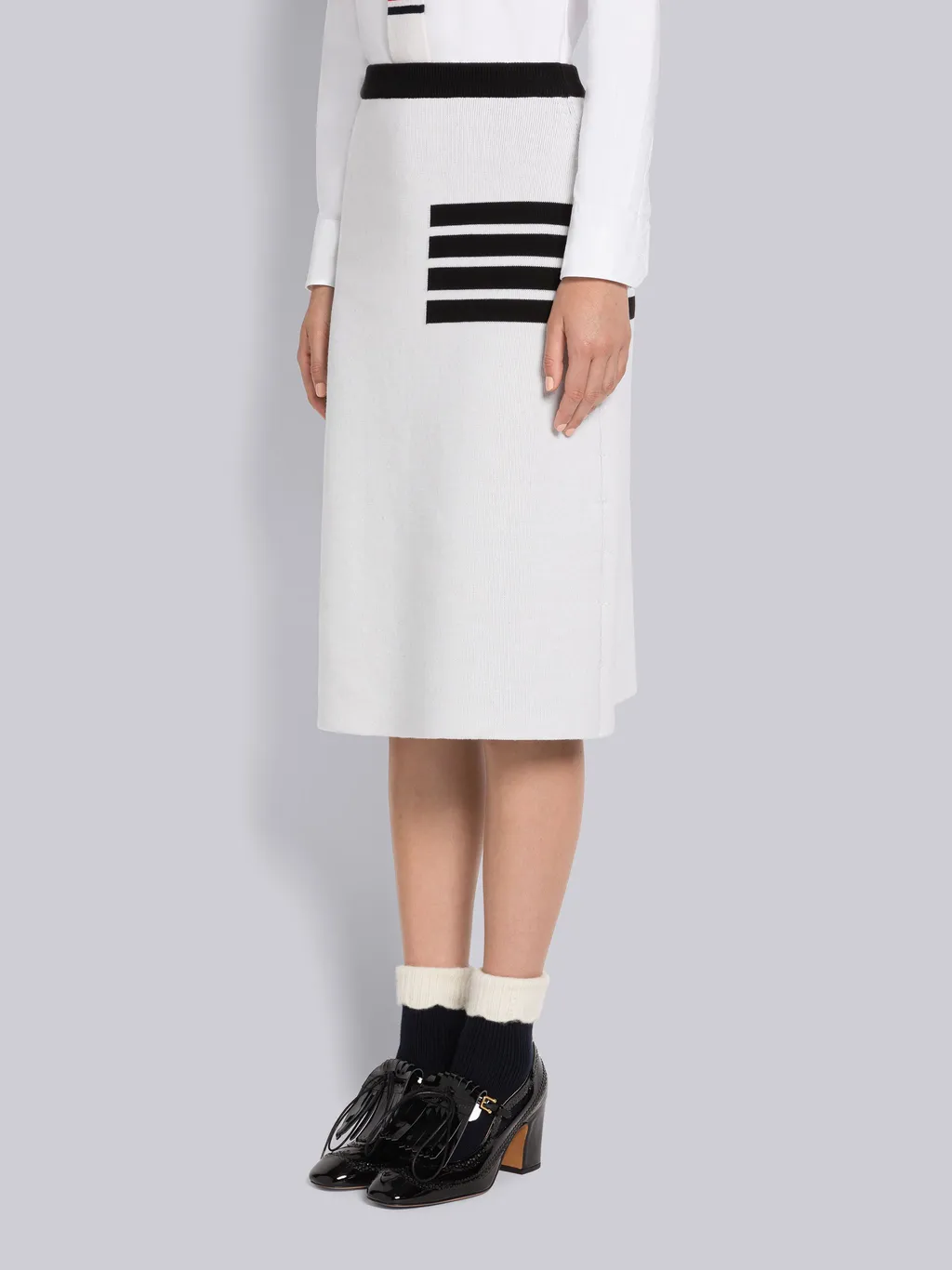 4-Bar Knitted Midi Skirt