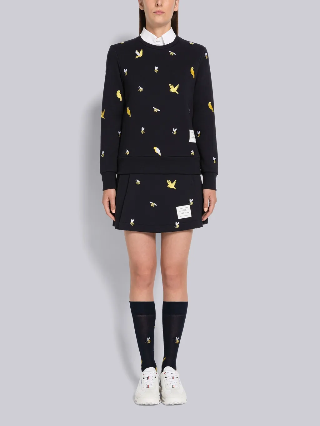 Embroidered A-Line Mini Skirt