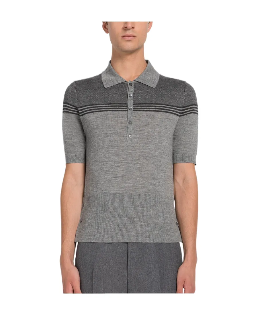Short-Sleeve Panelled Polo Shirt