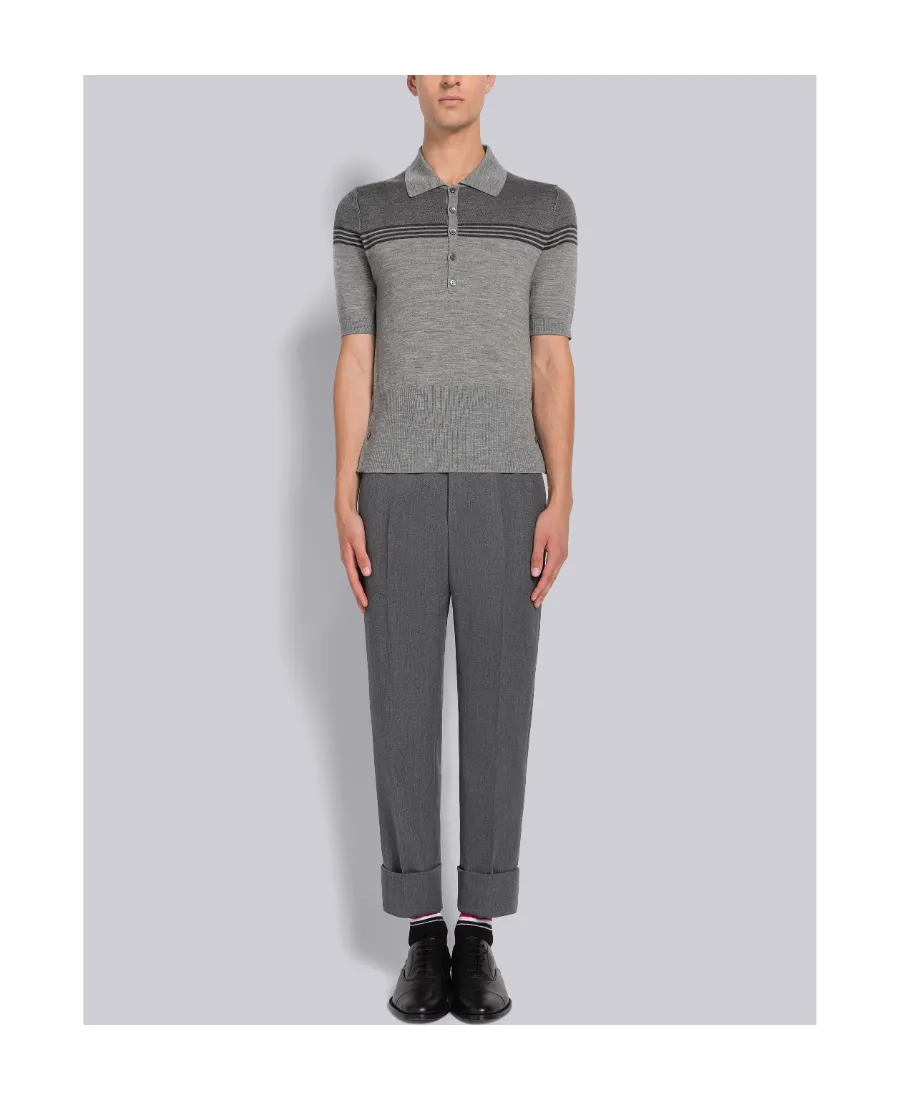 Short-Sleeve Panelled Polo Shirt