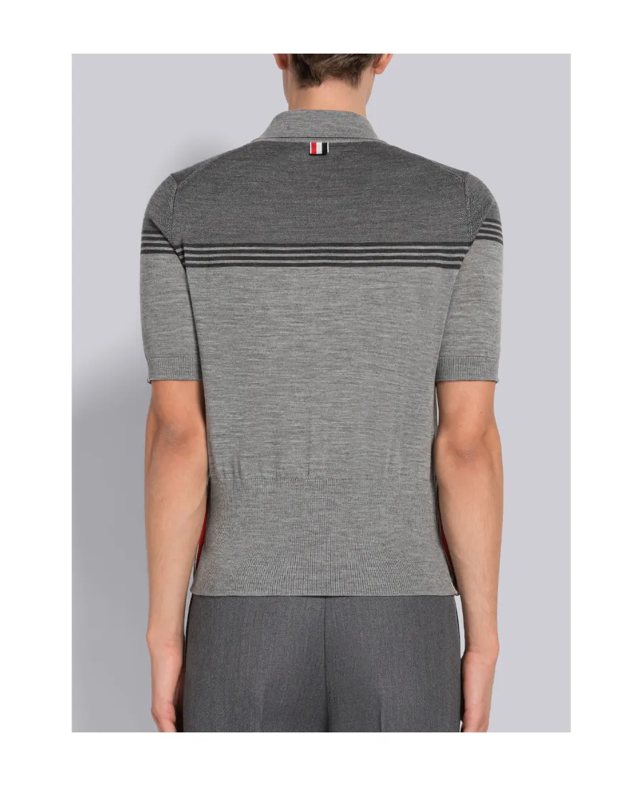 Short-Sleeve Panelled Polo Shirt