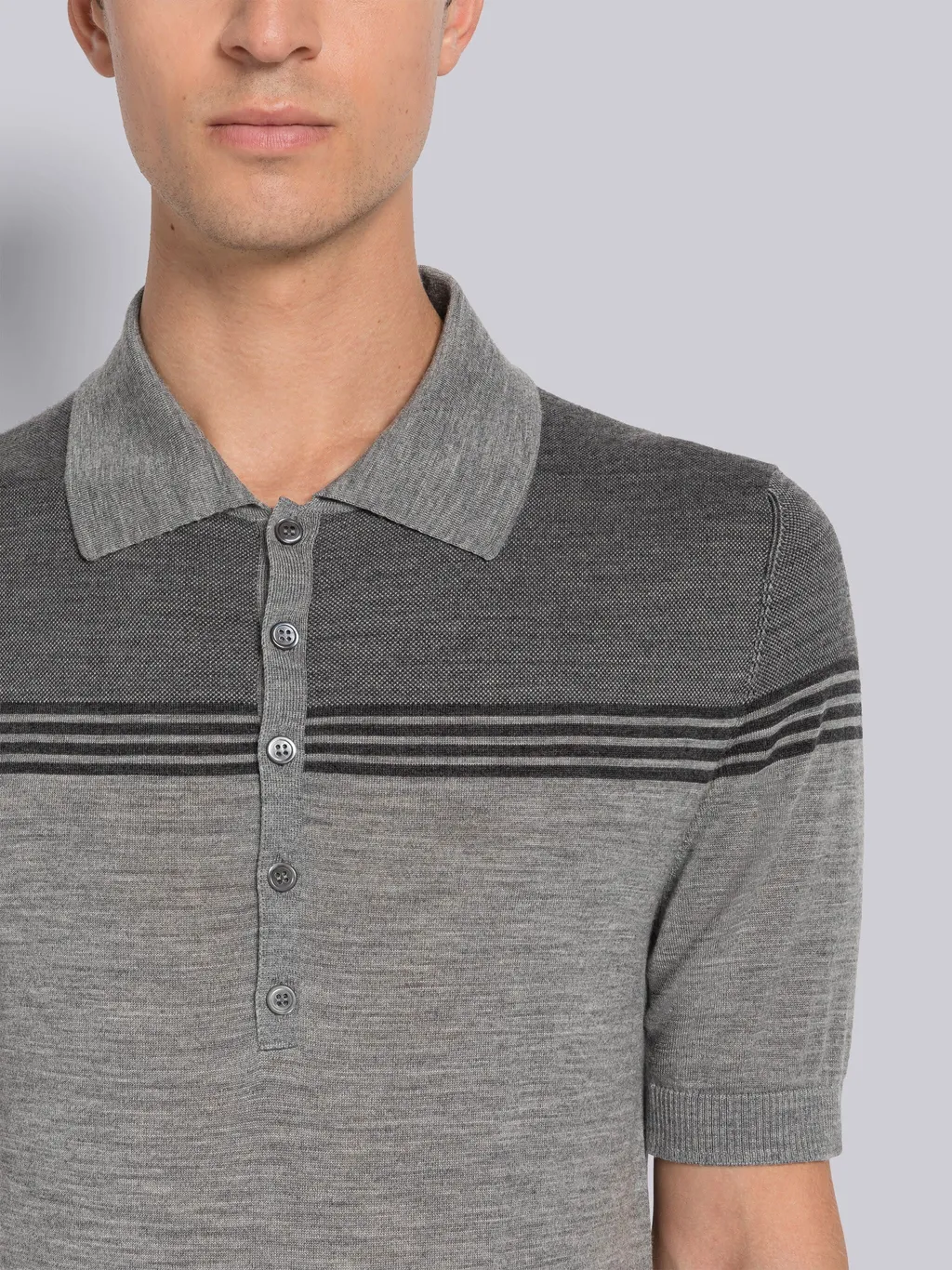 Short-Sleeve Panelled Polo Shirt