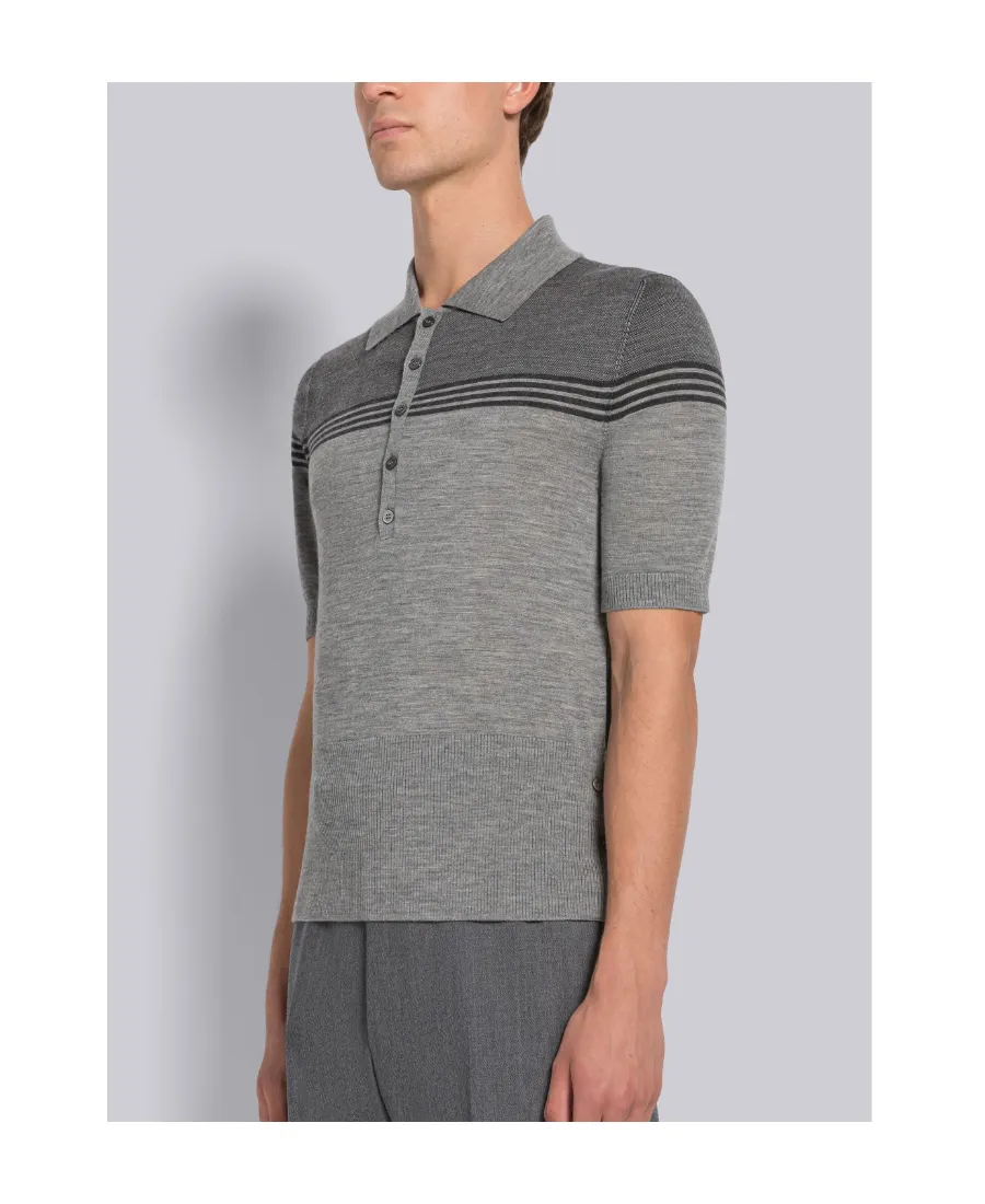 Short-Sleeve Panelled Polo Shirt