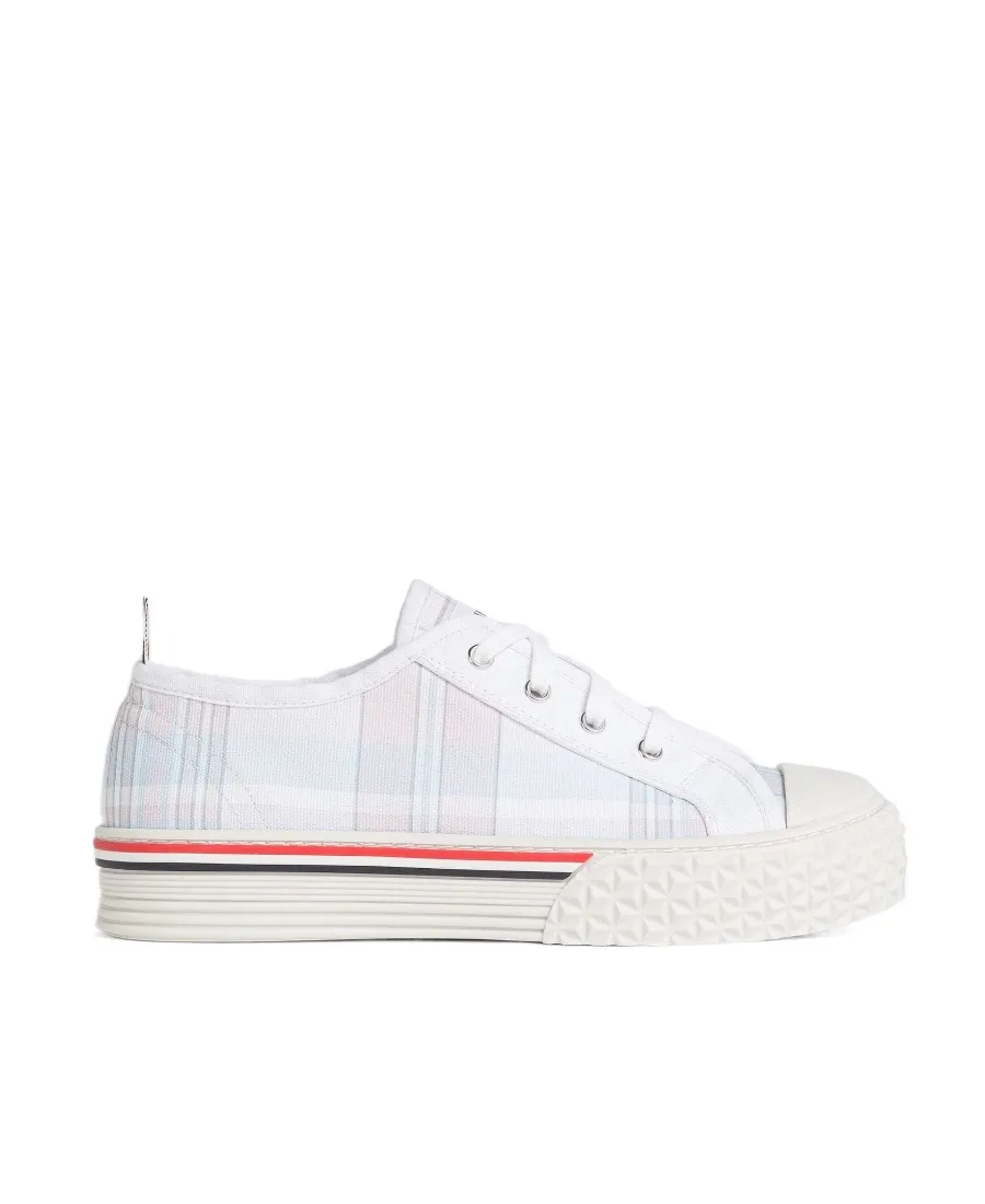 Collegiate Madras-Print Low-Top Sneakers
