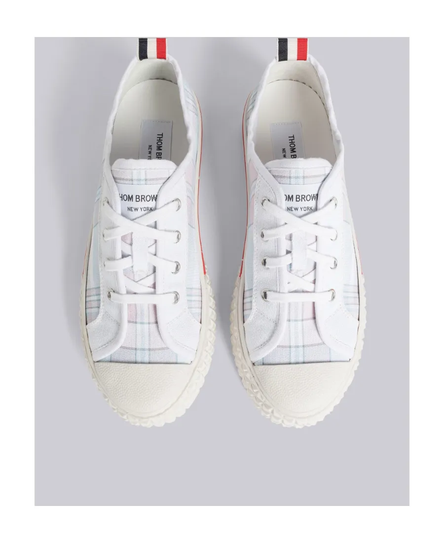 Collegiate Madras-Print Low-Top Sneakers