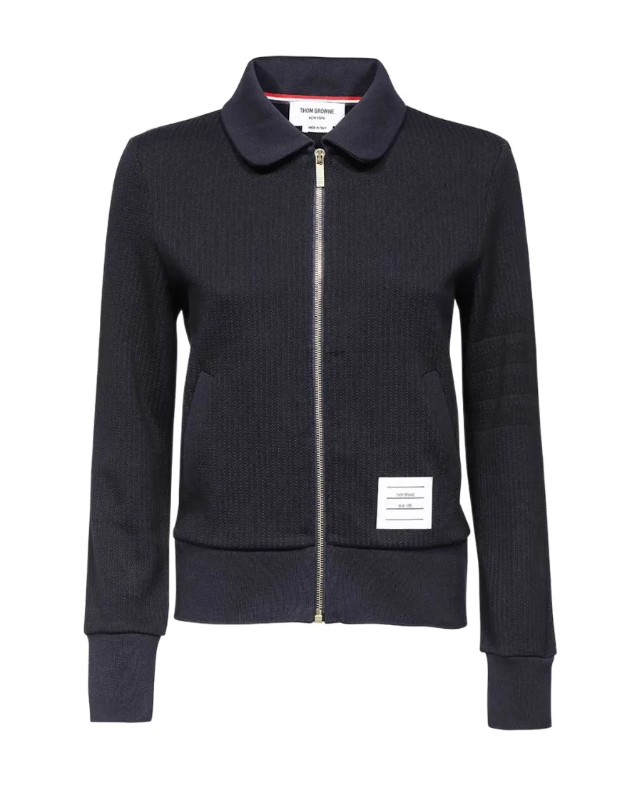Seersucker 4-Bar Zipped Jacket