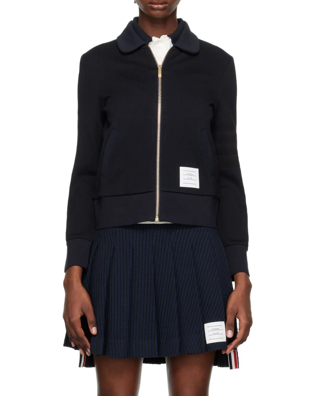 Seersucker 4-Bar Zipped Jacket