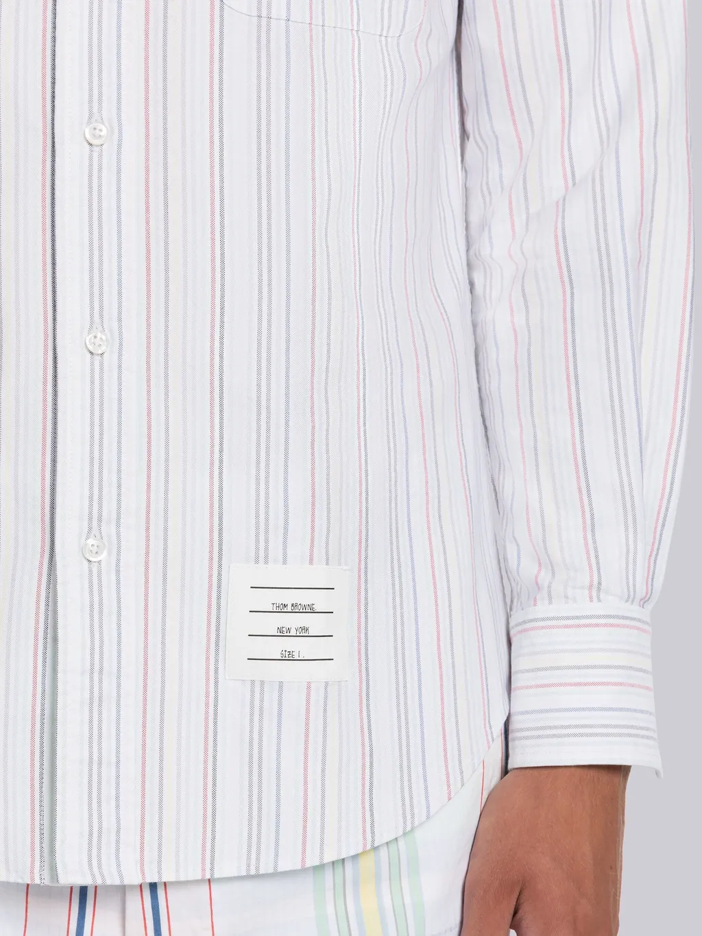 University-Striped Long-Sleeved Buttoned Shirt