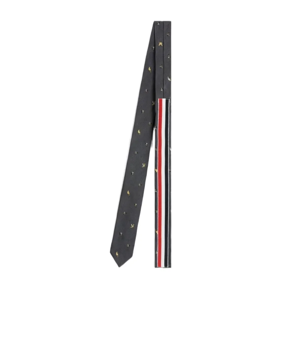 Embroidered Silk Tie