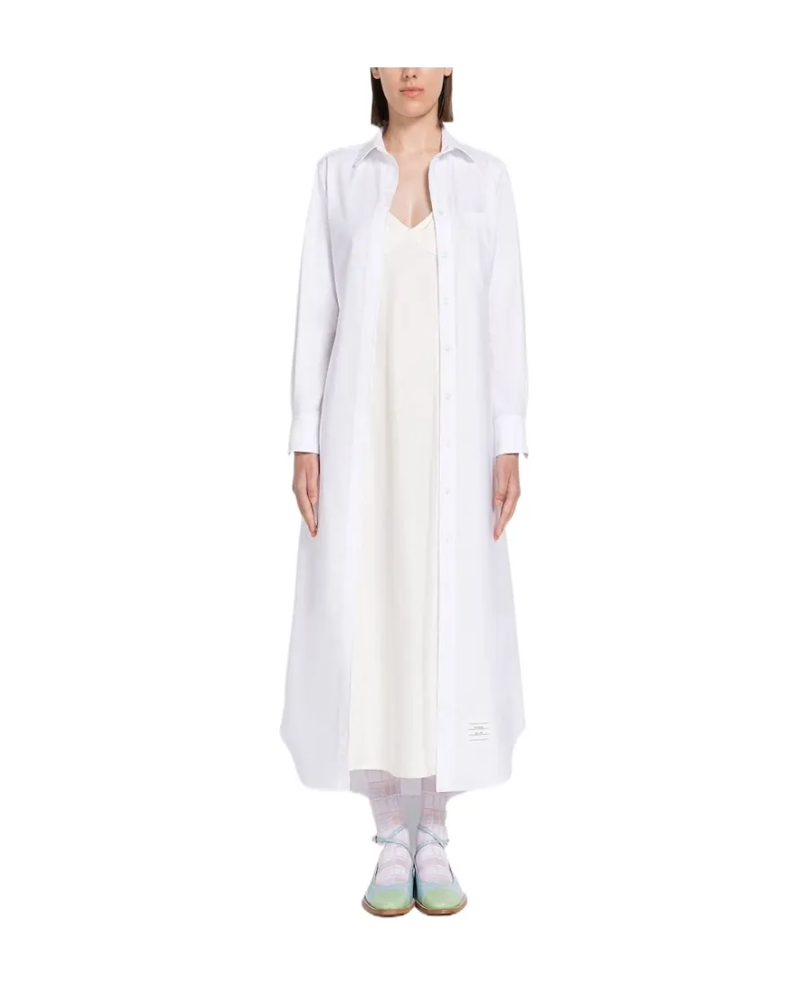 Tab-Detailed Buttoned Shirt Dress