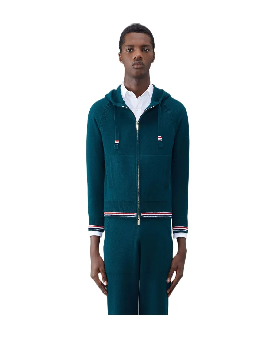 Cashmere Knitted Zip-Up Hoodie