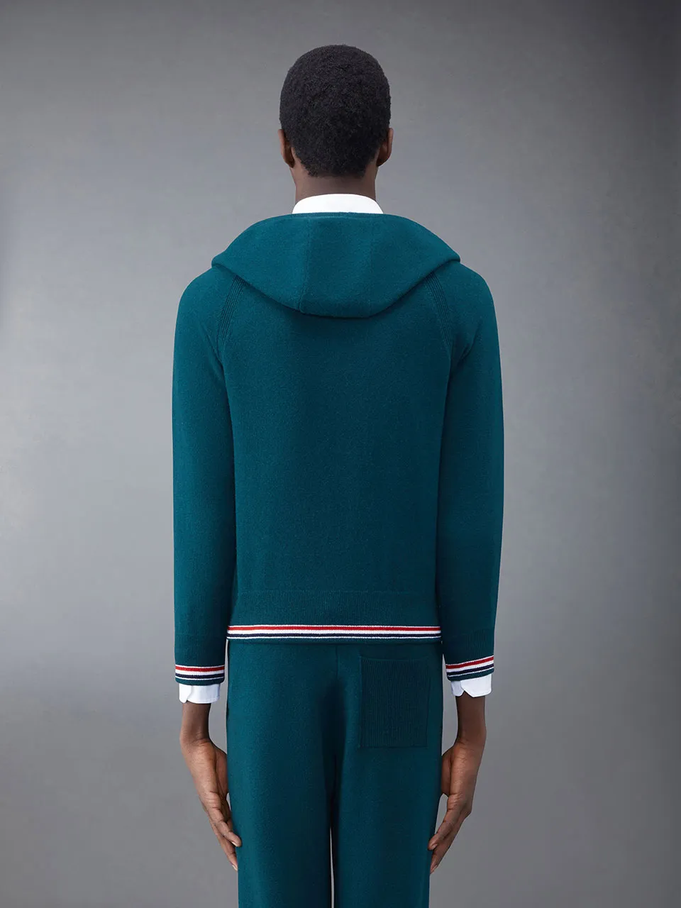 Cashmere Knitted Zip-Up Hoodie