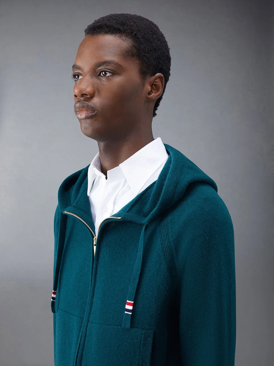 Cashmere Knitted Zip-Up Hoodie