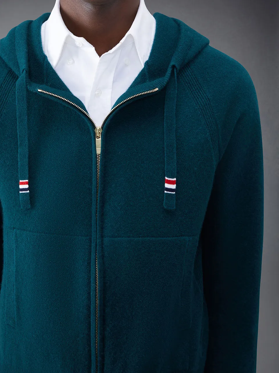 Cashmere Knitted Zip-Up Hoodie